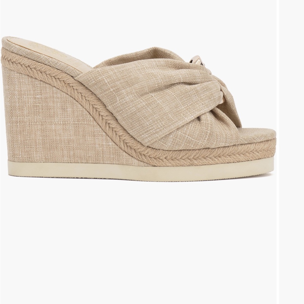 Vince Camuto Beige Wedge Sandals